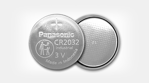 Panasonic CR2032 Button Battery, 3V, 20mm Diameter